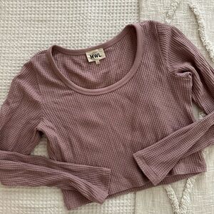 ♥️MADEWELL CROP WAFFLE KNIT TOP NWOT